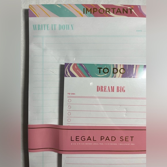 James Burke Collection Legal Pad Set To Do Dream Big Notepad Ballpoint Gold Pen - Picture 4 of 7